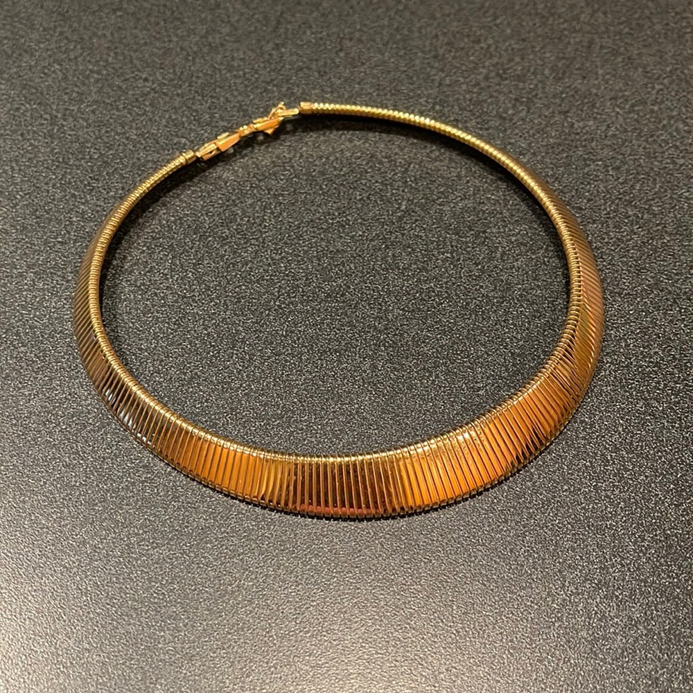 Monet Gold Tone Serpentine Choker Necklace